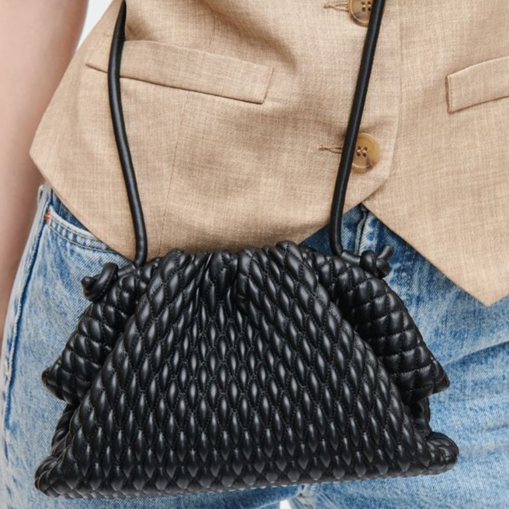 Urban Expressions Black Textured Crossbody Bag